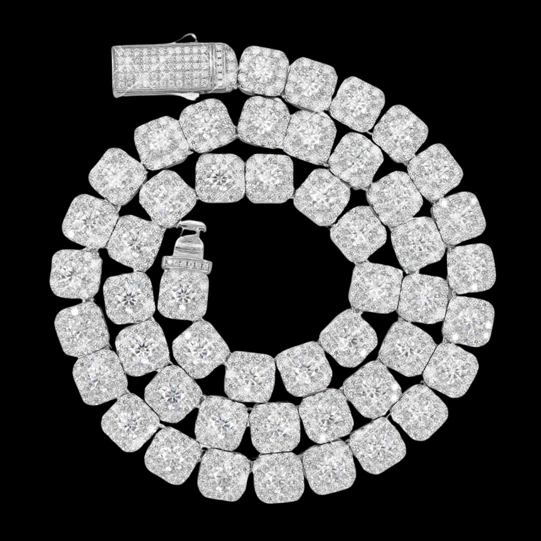 10MM VVS Moissanite Tennis Necklace in Sterling Silver