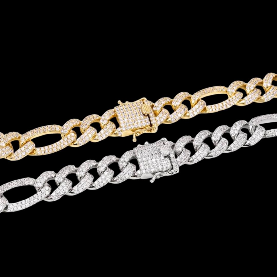 14K Round Moissanite 14MM Cuban Chain