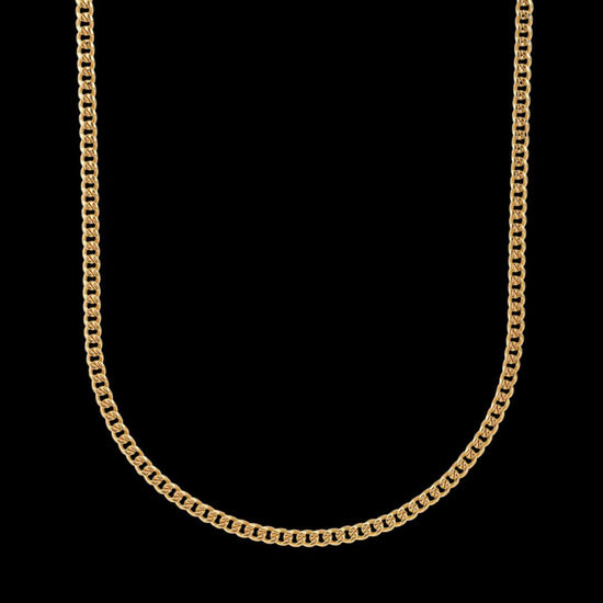 3mm Cuban Link Chain and Bracelet Set in Gold