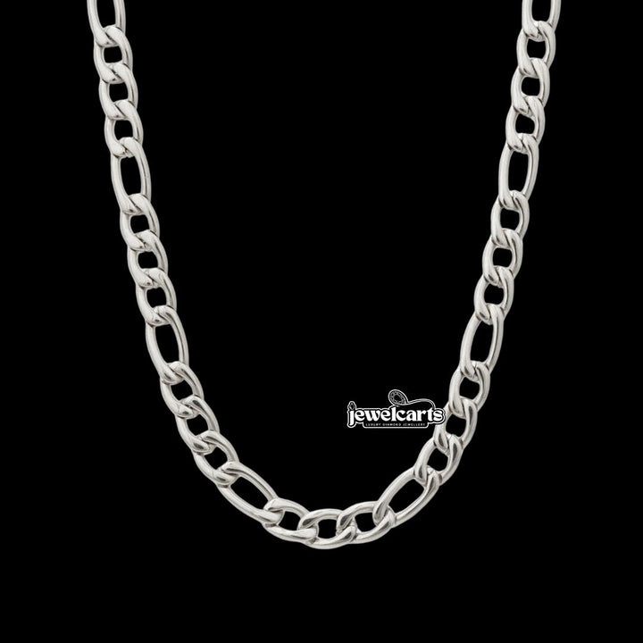 5mm Figaro Chain in 925 Sterling Silver Front View
