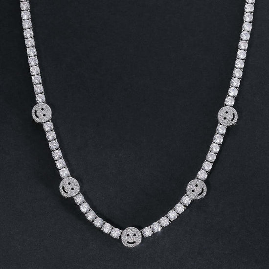 5mm Round Moissanite Tennis Chain JoyLink in 14K White Gold Detailed Link View