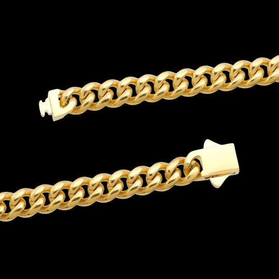 6MM 14K Yellow Gold Cuban Link Chain Clasp View