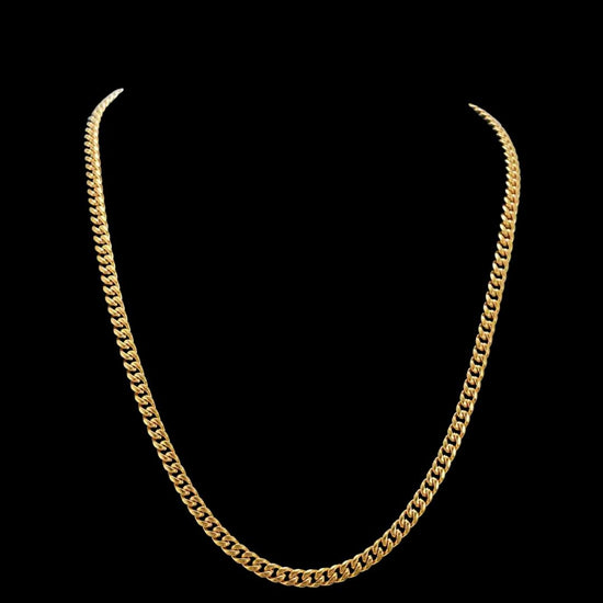 6MM 14K Yellow Gold Cuban Link Chain Close Up View