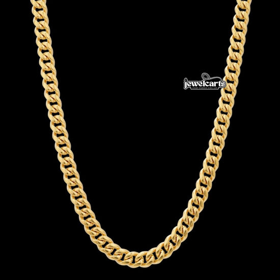 6MM 14K Yellow Gold Cuban Link Chain Front View
