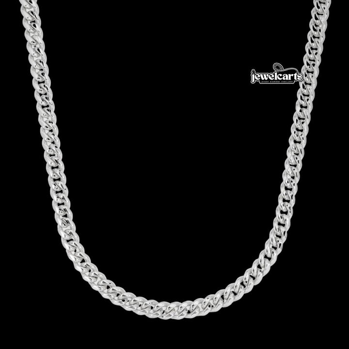 6MM 925 Sterling Silver Cuban Link Chain Front View