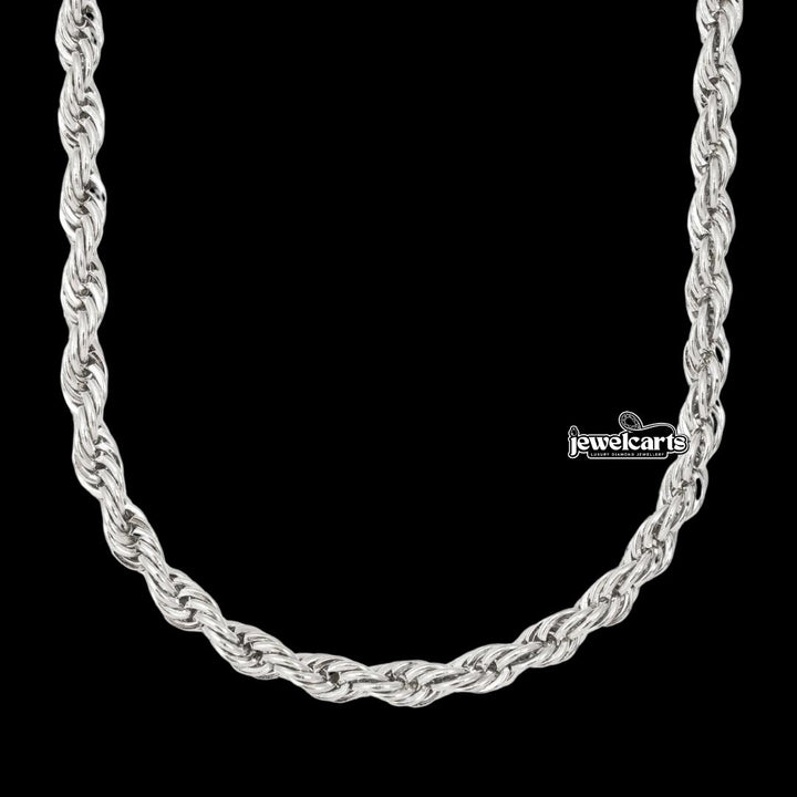 6MM 925 Sterling Silver Rope Chain Front View