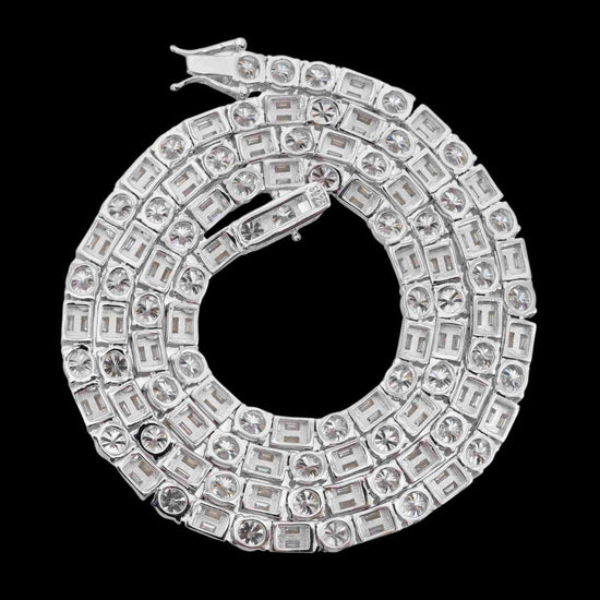 5MM Hybrid Cut Moissanite Tennis Chain 14K Gold