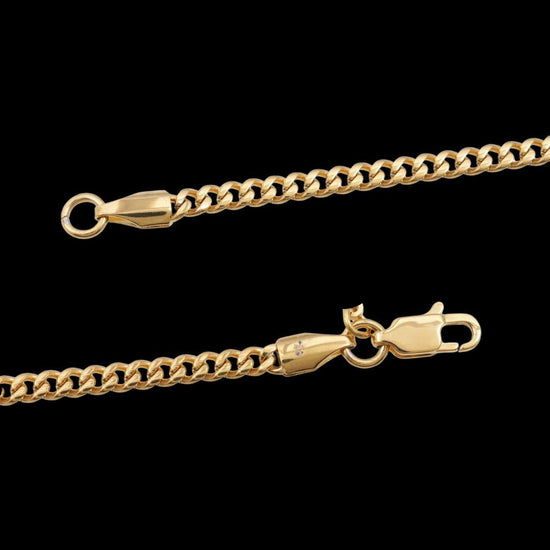 3mm Cuban Link Chain and Bracelet Set in Gold