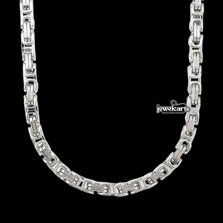 6mm Byzantine Chain in 925 Sterling Silver Front View