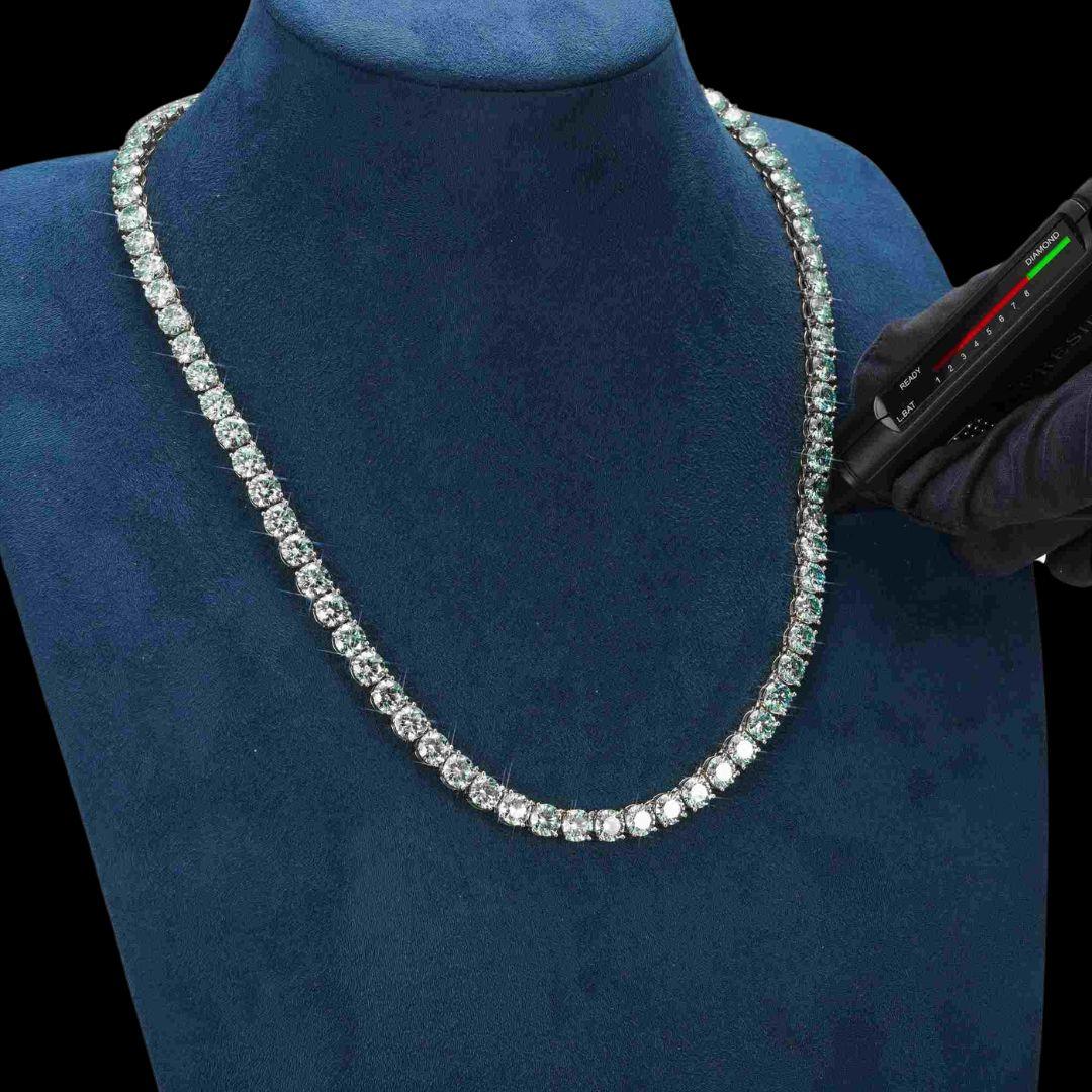 6MM VVS Moissanite Tennis Necklace in 14K Gold