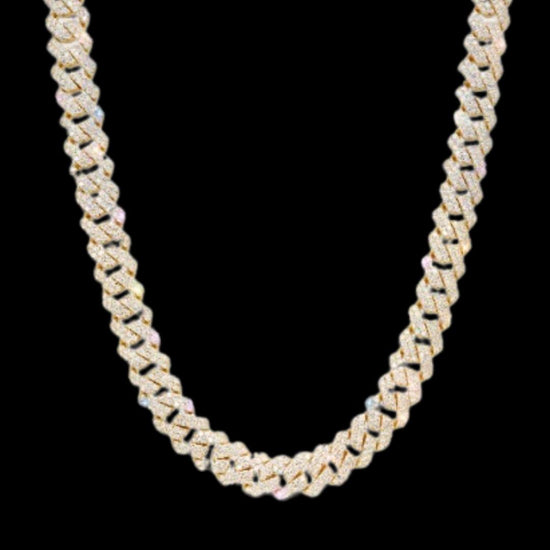 10MM Moissanite Cuban Link Chain and Bracelet Set