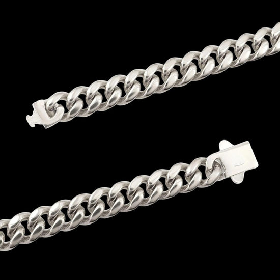 8MM 925 Sterling Silver Cuban Link Chain Clasp View
