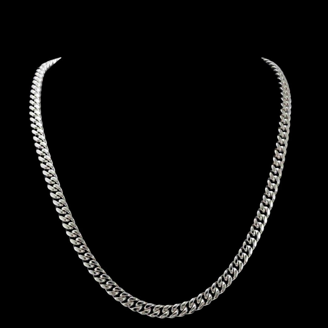 8MM 925 Sterling Silver Cuban Link Chain Close Up View