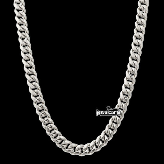8MM 925 Sterling Silver Cuban Link Chain Front View