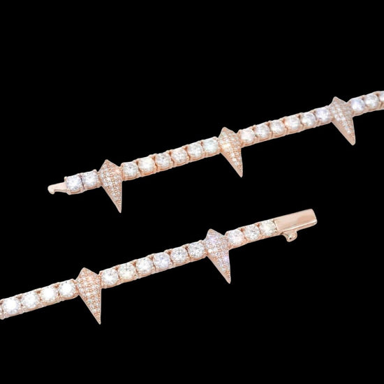 4MM Moissanite Spiked Tennis Chain 14K Gold