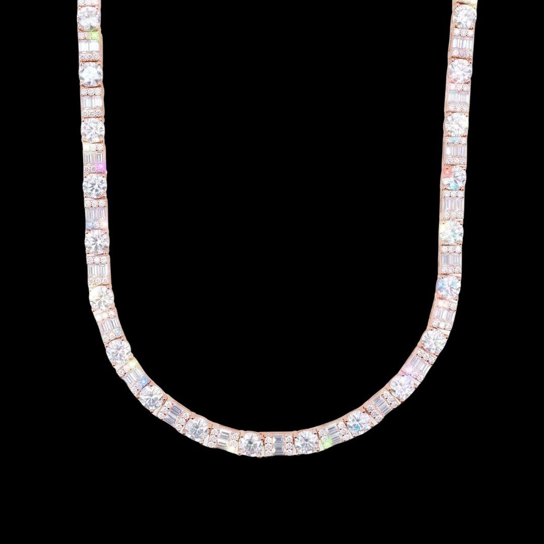 5MM Hybrid Cut Moissanite Tennis Chain 14K Gold