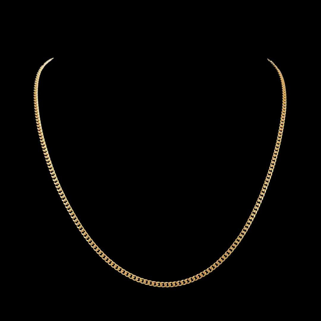 3mm Cuban Link Chain and Bracelet Set in Gold