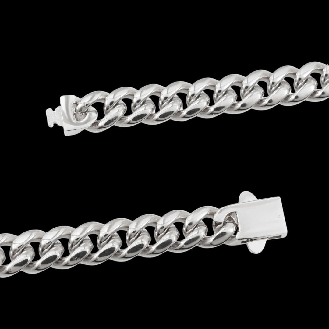 8mm Cuban Link Chain in 925 Sterling Silver Clasp View
