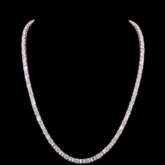 5MM Hybrid Cut Moissanite Tennis Chain 14K Gold