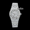 AP Royal Oak Black Stick Markers Diamond Dial Fully Iced Out Moissanite Diamond Watch