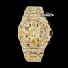 AP Royal Oak Offshore Standard Numerals Chronograph Dial Fully Iced Out Yellow Gold Moissanite Watch
