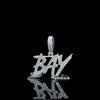 BAY Iced Letter Charm in 925 Sterling Silver