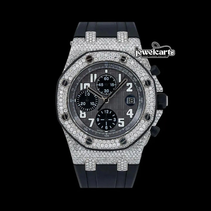 Black Moissanite AP Watch Front View