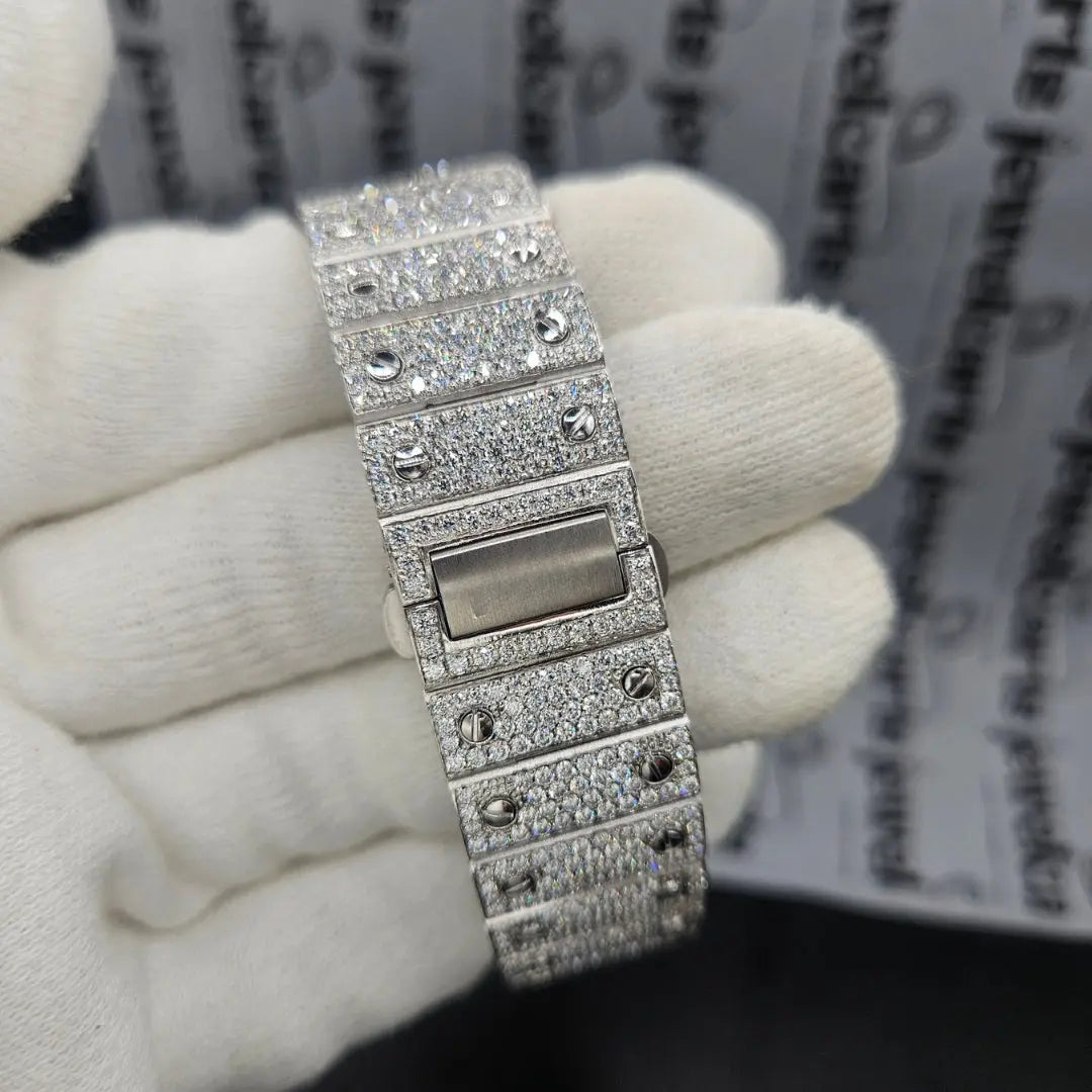 Cartier Santos Arabic Moissanite Watch Bracelet View