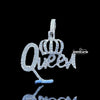 Crowned Script Moissanite Letter Pendant in 925 Sterling Silver