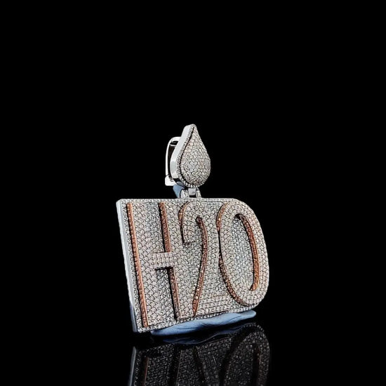 H2O Blaze Charm Moissanite Pendant in 925 Sterling Silver Right Profile View