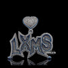 Heart of LXMS Moissanite Letter Pendant in 925 Sterling Silver