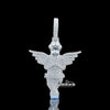 Iced Angel Wings Moissanite Pendant in 925 Sterling Silver