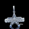 Iced Cowboys Star Moissanite Pendant in 925 Sterling Silver