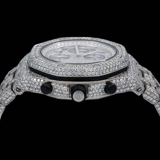 Iced Out AP Moissanite Watch Crown View