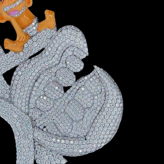 Iced Out Hip Hop Laughter Moissanite Pendant Close Up View