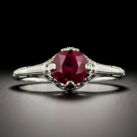 Antique Style Cushion Cut AD Gemstone Ring for Women