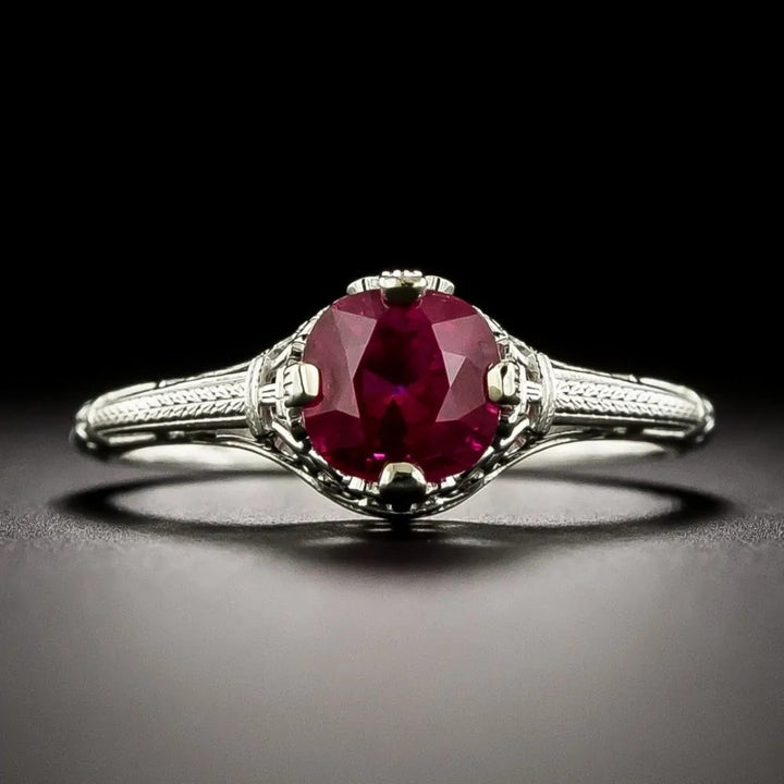 Antique Style Cushion Cut AD Gemstone Ring for Women