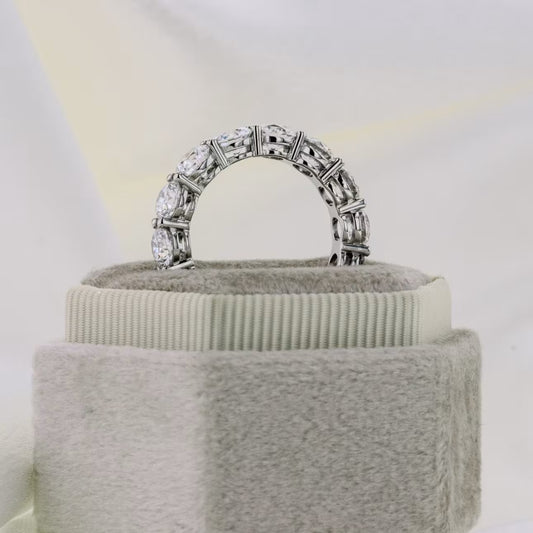 Relatively Round Cut Diamond Engagement Band