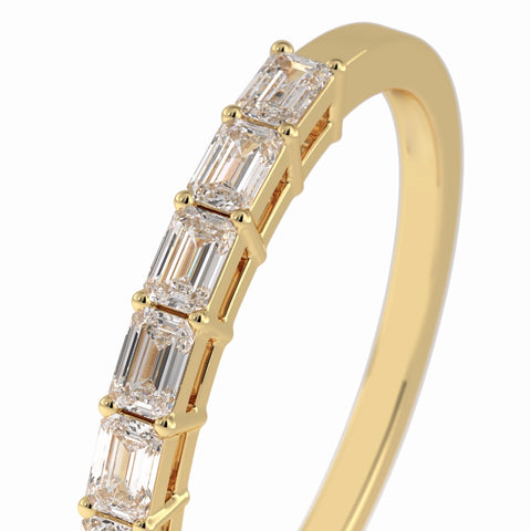 Moissanite 2.19 CT Emerald Cut Diamond Anniversary Special Band