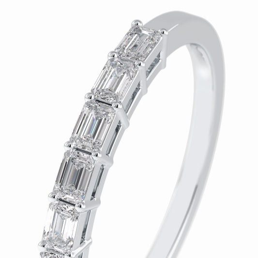 Moissanite 2.19 CT Emerald Cut Diamond Anniversary Special Band