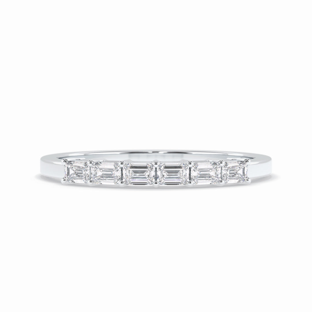 Moissanite 2.19 CT Emerald Cut Diamond Anniversary Special Band