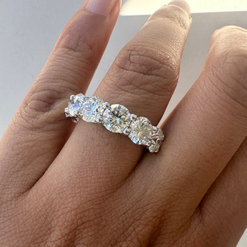 Moissanite 6.00 CT Round Cut Diamond Avant Garde Anniversary Band