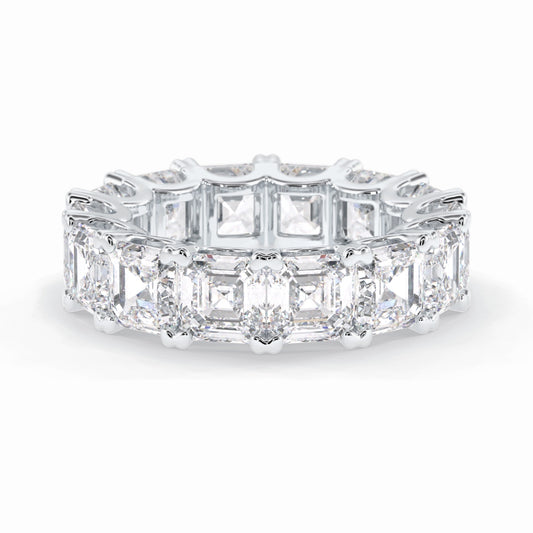 Moissanite 4.80 CT Asscher Cut Diamond Handcrafted Band