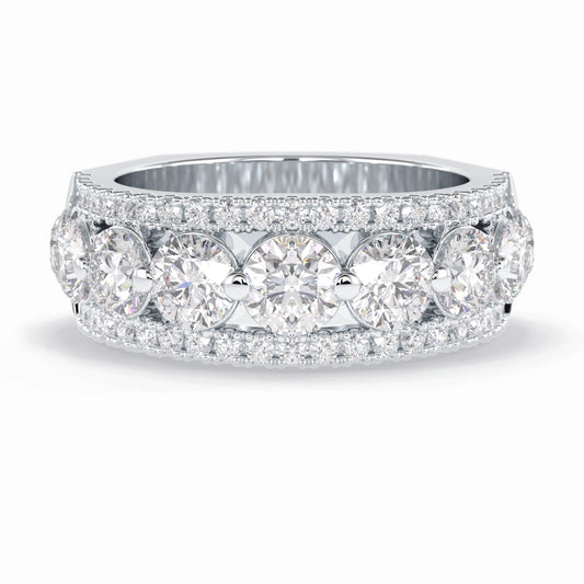 Moissanite 3.67 CT Round Cut Diamond Wedding Band