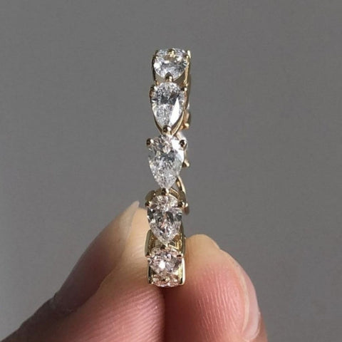 Brilliction Pear Cut Diamond Handmade Band