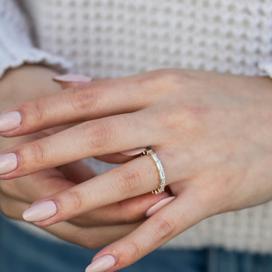 Prismatic Baguette Cut Diamond Engagement Band