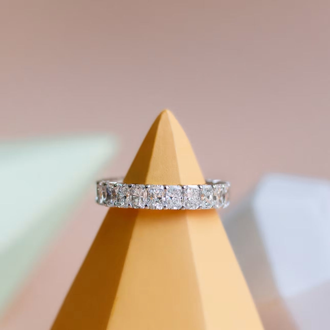 Unparalleled Radiant Cut Diamond Wedding Band