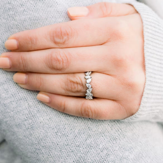 Scintillant Pear Cut Diamond Wedding Band