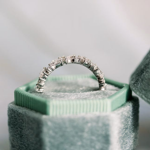 Flaming Multi Cut Diamond Engagement Band