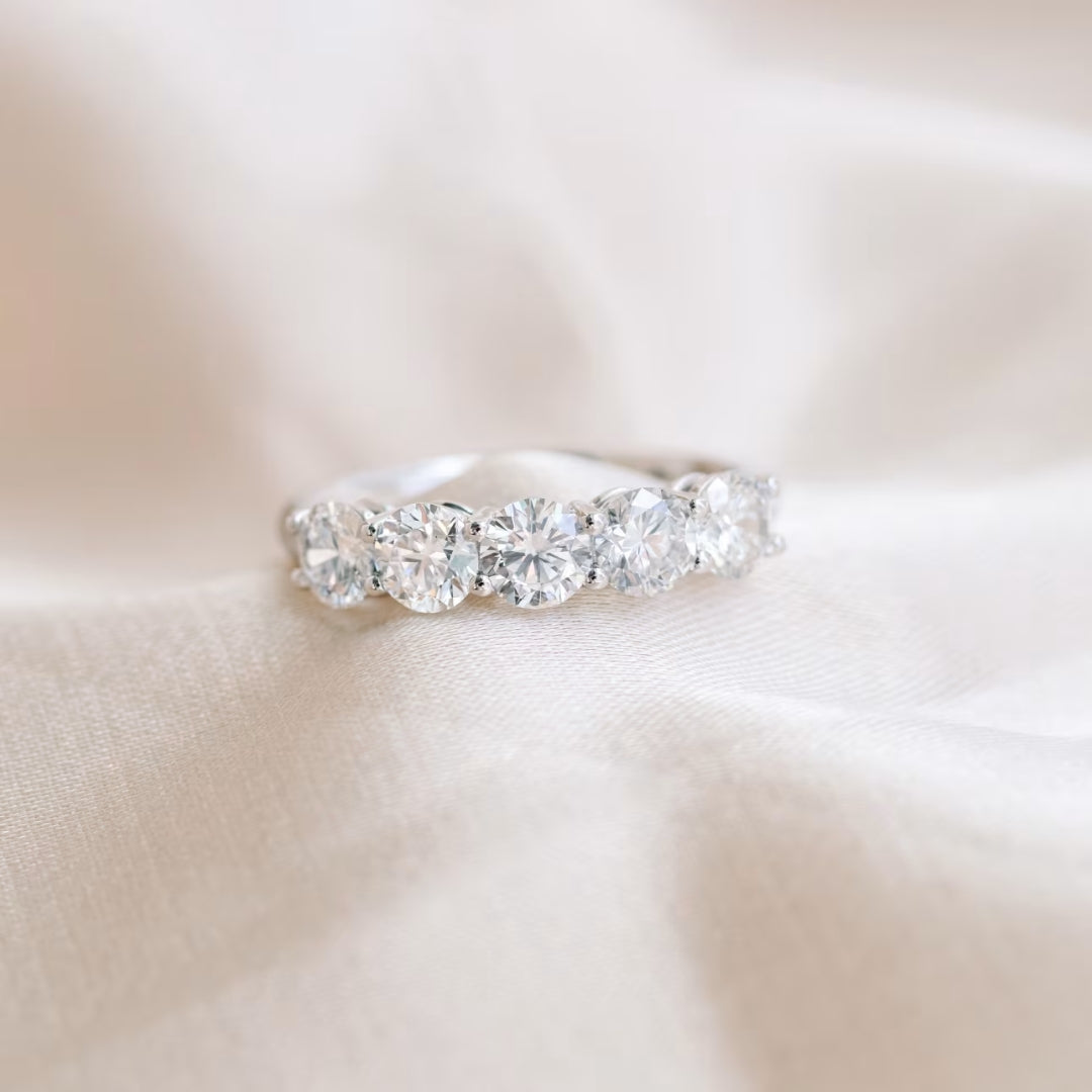 Perfectly Round Cut Diamond Wedding Band